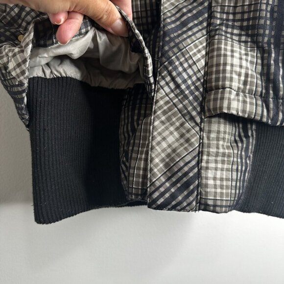 North Face Vest Womens Small P Plaid 600 Down Fill Hooded Faux Fur Puffer Jacket - Picture 6 of 16